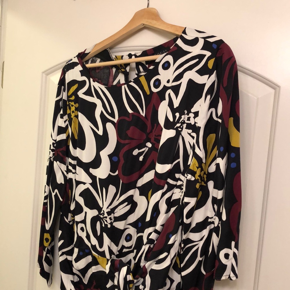 Black and white multi colored dress.